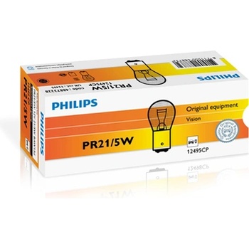 Philips Крушка, стоп светлини, габарити philips pr21/5w, 12v, 5/21w, 10 бр