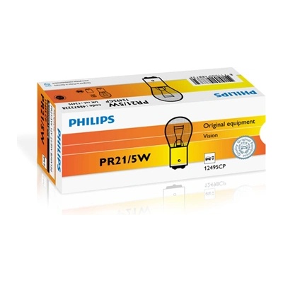 Philips Крушка, стоп светлини, габарити philips pr21/5w, 12v, 5/21w, 10 бр