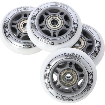 Sestava bílých PU koleček 70x24 + ložiska ABEC7 NILS Extreme 5907695557404