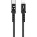 WIWU iPhone 14 Plus / 14 Pro Max / 14 Pro WIWU кабел за данни Type-C - Lightning, 100 см, ЧЕРЕН (WP101_B)