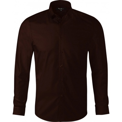 Malfini Dynamic Premium pánská košile slim fit s dlouhým rukávem kávová