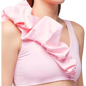 SUNDEK Bralette with ruffles bikini top - Pink (Hibiscus)