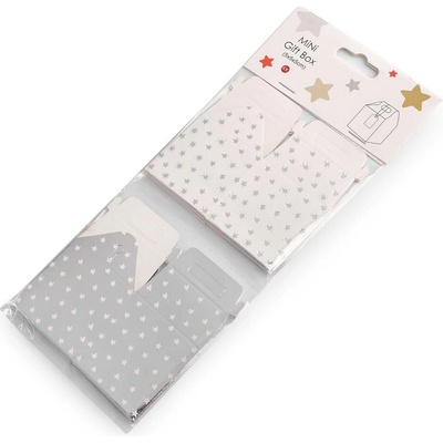 Dárková mini krabička s visačkou - stříbrná (4 ks)