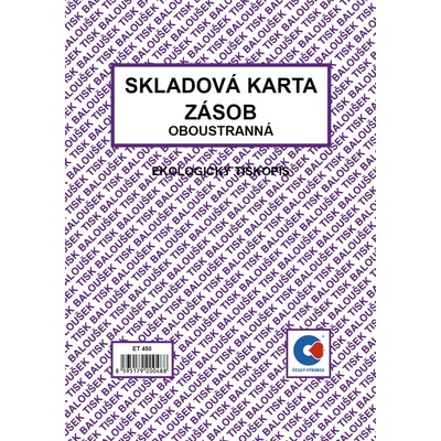 Baloušek Tisk ET450 Skladová karta zásob oboustranná A5 – Zboží Živě