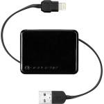 Scosche Разтягащ се Lightning кабел в кутийка 90 см. за iPhone, iPad, iPod с Lightning - Scosche BoltBox Retractable Lightning Charge & Sync Cable (черен) (I2BOXA)