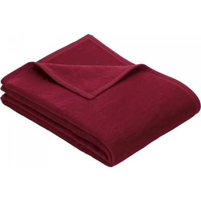 Ibena Jacquard Uni Porto deka červená 180x220