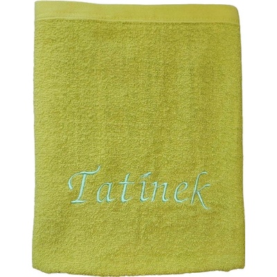 Top textil Osuška s nápisem Tatínek 70 x 140 cm pistáciová
