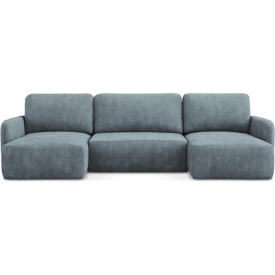 makamii Сиво-син шенилов разтегателен ъглов диван с място за съхранение (U форма) Lilo - Makamii (LILO_UF_61_P1_C4)