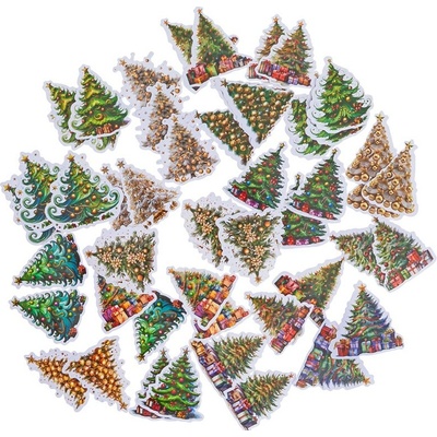 DP Craft Vinylové samolepky vánoční stromky 46ks