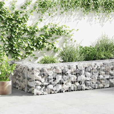 Greatstore Gabionová zeď s víky z pozinkované oceli 300 x 50 x 50 cm