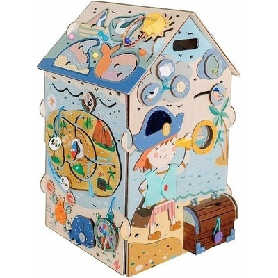 eliNeli Activity board domček svietiaci Pirát pastel
