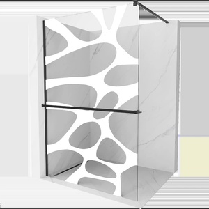Mexen Kioto+ душ стена с рафт Walk-in 80 x 200 cm, бяла вълна, черна - 800-080-121-70-97 (800-080-121-70-97)