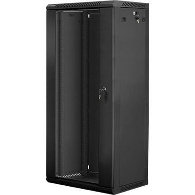 Lanberg rack cabinet 19" wall-mount 27U - 600x450 for self-assembly (flat pack), black (WF01-6427-10B)