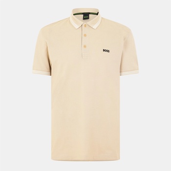 Boss Блуза с яка Boss Mens BOSS GREEN Paddy Polo Shirt with Contrast Tipping - Light Beige