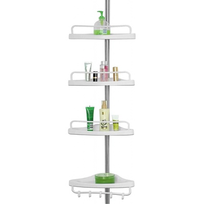Deuba Teleskopický regál do sprchy DELMO, 92-306 cm, bílá