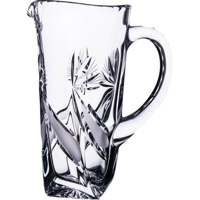 Bohemia Crystal Skleněný broušený džbán na vodu či pivo brus Mašle 1000ml