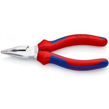 KNIPEX Комбинирани клещи с остър връх, хромирани, синьо-червена ръкохватка 145мм, Knipex (K0825145)