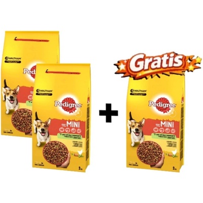 Pedigree malé plemeno Adult kuracie so zeleninou 3 x 2 kg
