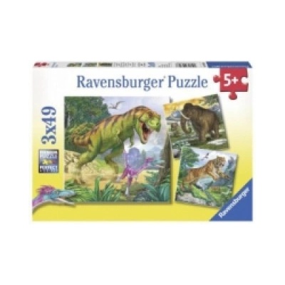 Ravensburger Verlag Ravensburger Kinderpuzzle - 09358 Herrscher der Urzeit - Puzzle für Kinder ab 5 Jahren, mit 3x49 Teilen