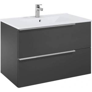 Roca Шкаф 800 mm, Elegant plus onyx с 2 чекмеджета и умивалник (A852019531)