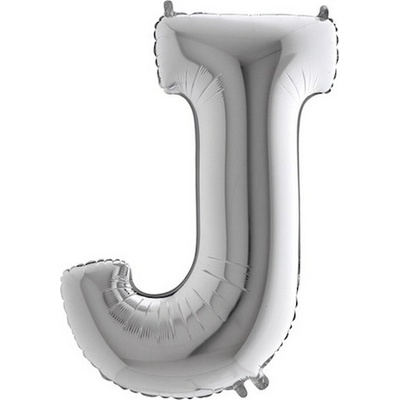 GRABO fóliový balónek PÍSMENO STŘÍBRNÉ J 102cm,40" nafukovací
