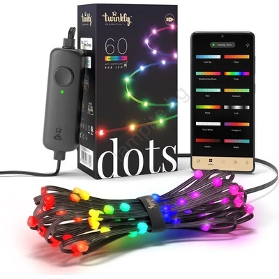 Twinkly TWD060STP-B - LED RGB Димируема лента DOTS 60xLED 3 м Wi-Fi USB (TW0033)