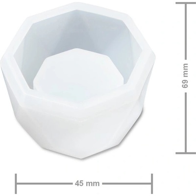 Manumi Silikonová forma na odlévání křišťálové pryskyřice oktagon dóza 69x45mm 3 ks