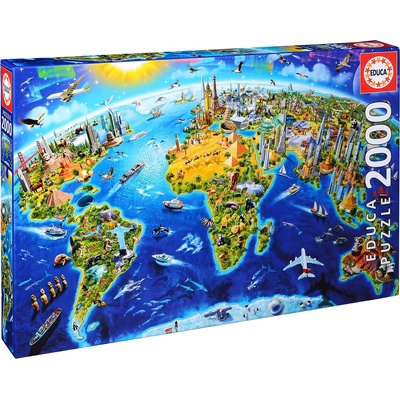 Educa Пъзел Educa от 2000 части - Световни забележителности (EDU17129)