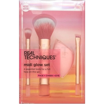 Real Techniques Midi Glow Set štětec pro ženy kosmetický štětec Tapered Shadow Brush 359 1 ks + kosmetický štětec Multitask Brush 407 1 ks + houbička na make-up Miracle Complexion Sponge 1 ks + kosmet – Zboží Dáma