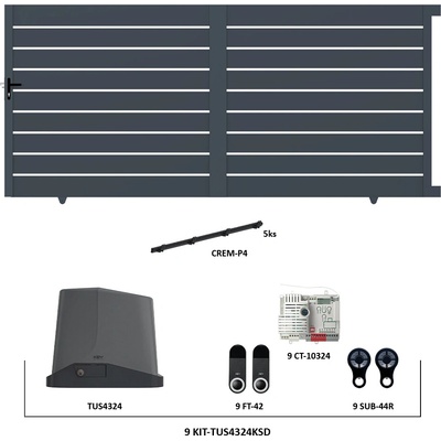 Posuvná hliníková brána 4000 x 1803 mm s pohonem TU4324KSD – Zboží Mobilmania