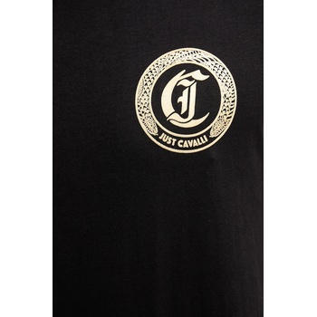 Just Cavalli Памучна тениска Just Cavalli в черно с принт 79OAHT11 CJ500 (79OAHT11.CJ500)