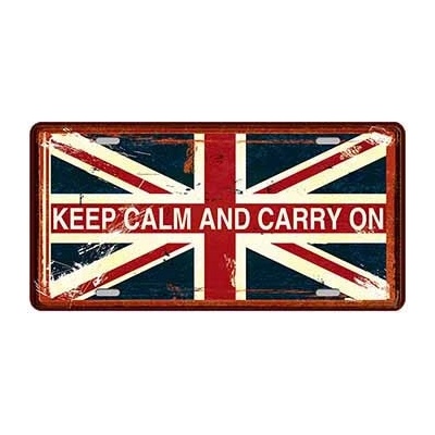 Ceduľa značka Keep Calm And Carry On - UK