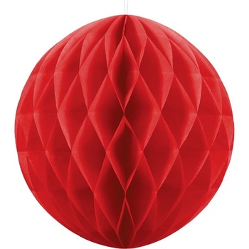 PartyDeco Хартиена Топка за Декорация, Червена, 20см