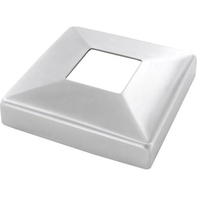 Feldmann Nerezová rozeta pre stĺpik zábradlia 51242-240 brús, 108x108 x 25 mm, otvor 40,2 x 40,2 mm