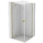 Mexen Mist-H L Duo кабина за душ с отваряща се врата 95 x 95 см, прозрачна, златна - 8A5L-095L-095P-50-00 (8A5L-095L-095P-50-00)