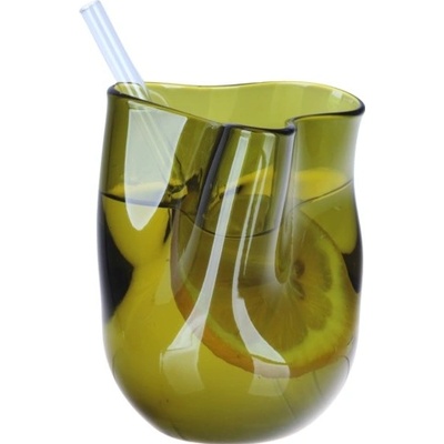 DT GLASS Sklenička organického tvaru z lahve od vína s oblým dnem čirá 1 kus bez krabičky 125 ± 5 mm 300 ml
