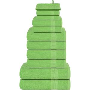 vidaXL Комплект кърпи FROGN от 12 части, ябълково зелени, 360 г/м2 (137110)