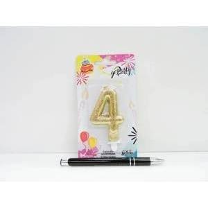 GoParty SWIECZKA, born 4, glitter. , 7 cm. blist