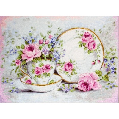 Luca-S Трио и цветя - гоблен със схема bА2318