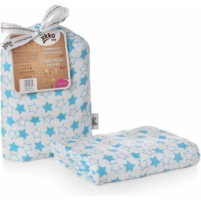 XKKO BMB Bambusová zavinovačka Little Stars Cyan