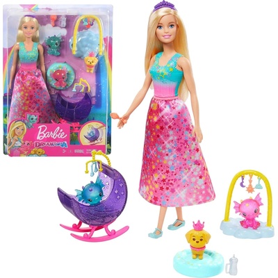 Barbie hrací souprava Dreamtopia Dragon s panenkou Princess a doplňky