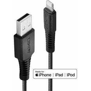 Lindy Кабел Lindy, от USB-A(м) към Lightning (м), 3m, черен (31293)