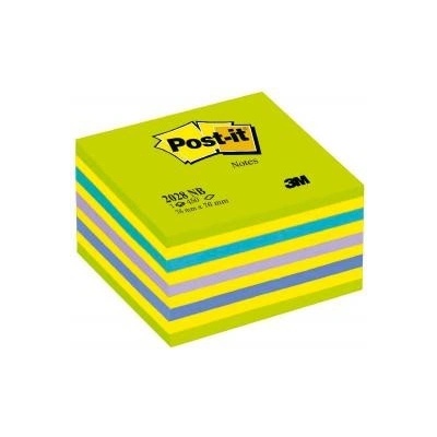POST-IT Bloček kocka Post-it 76x76 neónová zelená mix (MM202820)
