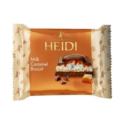 Heidi Milk Caramel Biscuit Mléčná s lískooříškovou a karamelovou náplní se sušenkami 55 g