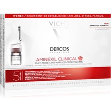 Vichy Dercos Aminexil Clinical 5 cílená péče proti vypadávání vlasů pro ženy Mult-Targed Anti-Hair Loss Treating Care 21 x 6 ml