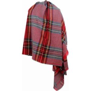  Голям дамски зимен шал Pulcra Edinburgo, 90x200 см, Червено каре