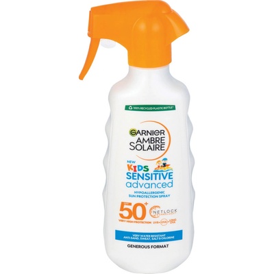 Garnier Ambre Solaire Kids Sensitive Advanced Spray SPF50+ vodeodolný opaľovací prípravok na telo 270 ml