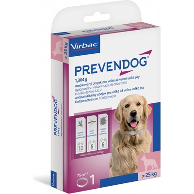 Virbac Prevendog 1,304g antiparazitárny obojok pre veľké a veľmi veľké psy 75 cm