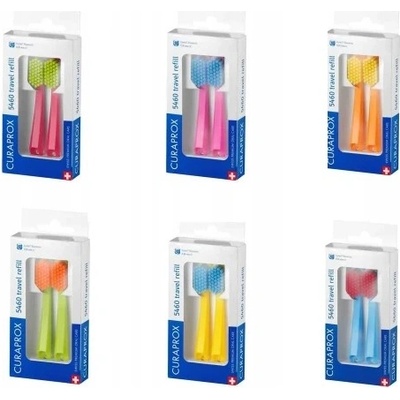 Curaprox CS 5460 Travel set náhradní hlavice kartáčku tmavě růžová + žlutá