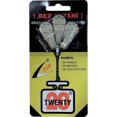 Twenty Maxi plastový háčik s kovovými hrotmi 4cm, 3ks/bal,